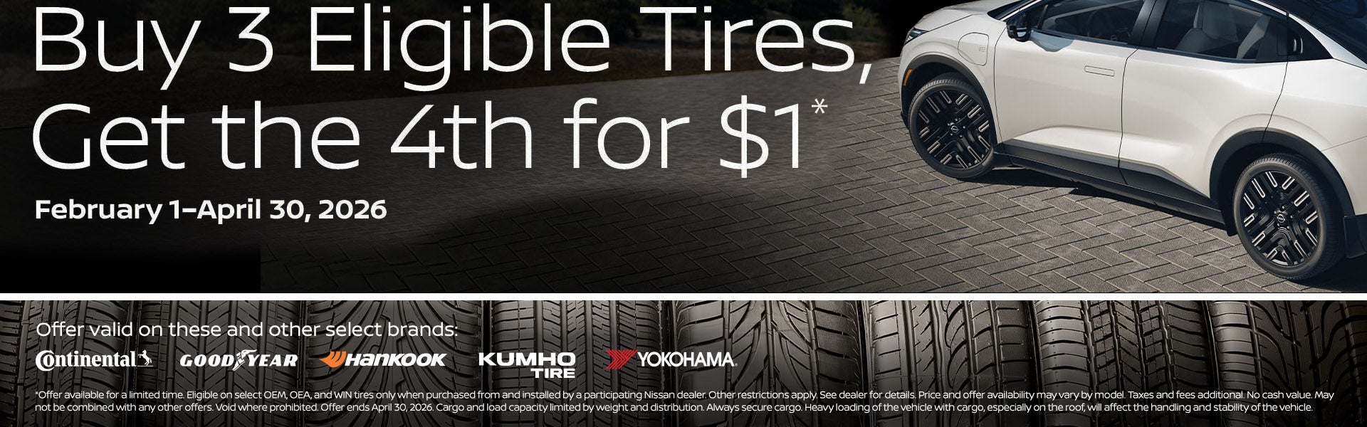 Buy 3 Eligible Tires, Get the 4th for $1