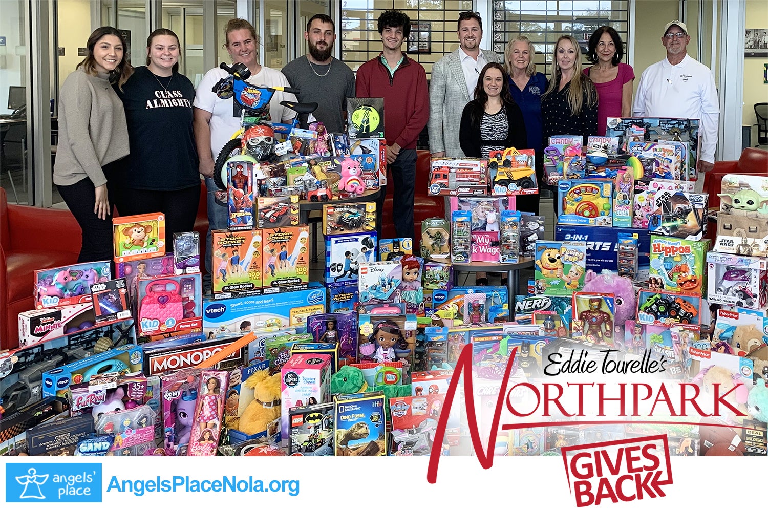 staff community event with toys on table