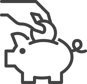 coin in piggybank icon